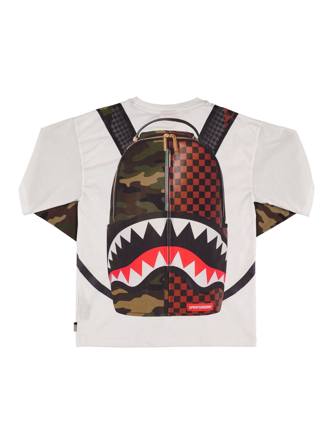 Sprayground Kids' Printed Cotton Jersey T-shirt In White,green