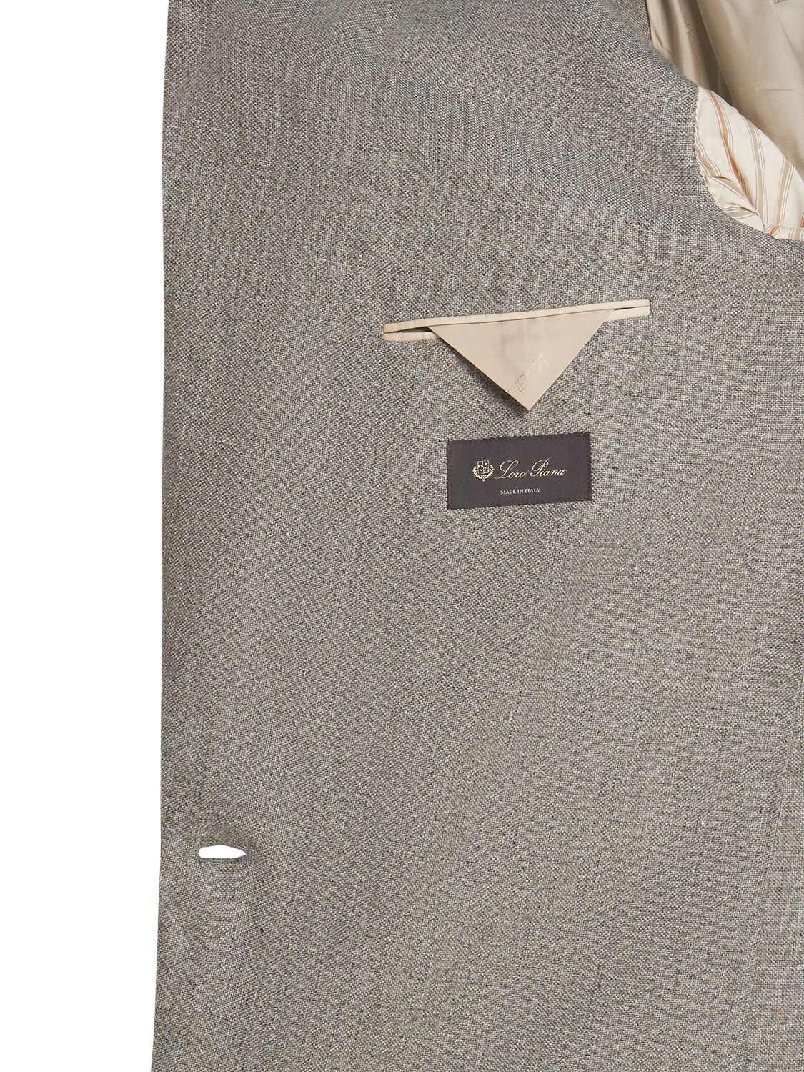 Shop Loro Piana Milano Linen Double Breasted Jacket In Grey