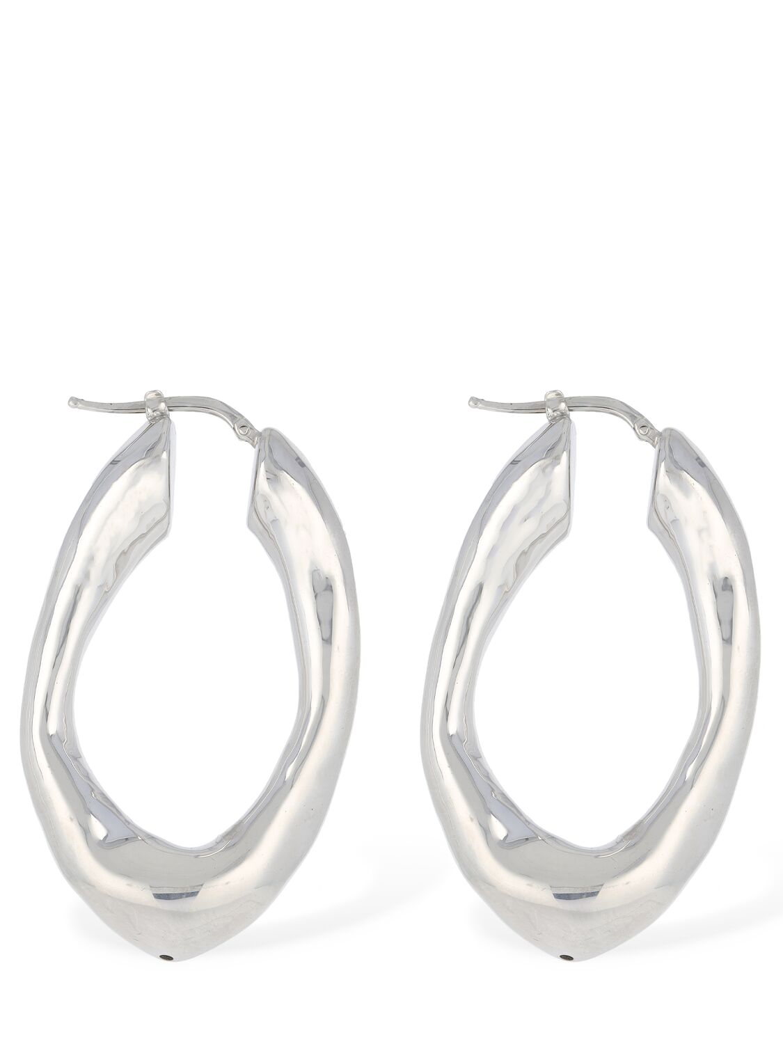 Jil Sander Bw5 2 Medium Hoop Earrings In Silver