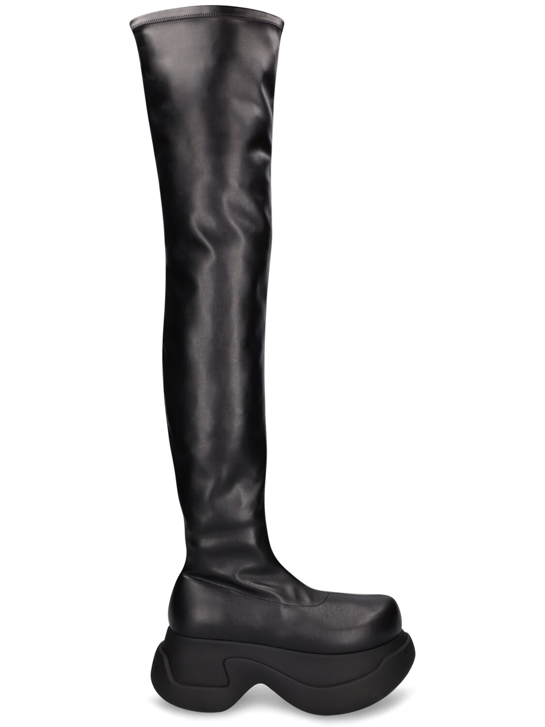 80mm Stretch Faux Leather Tall Boots – WOMEN > SHOES > BOOTS