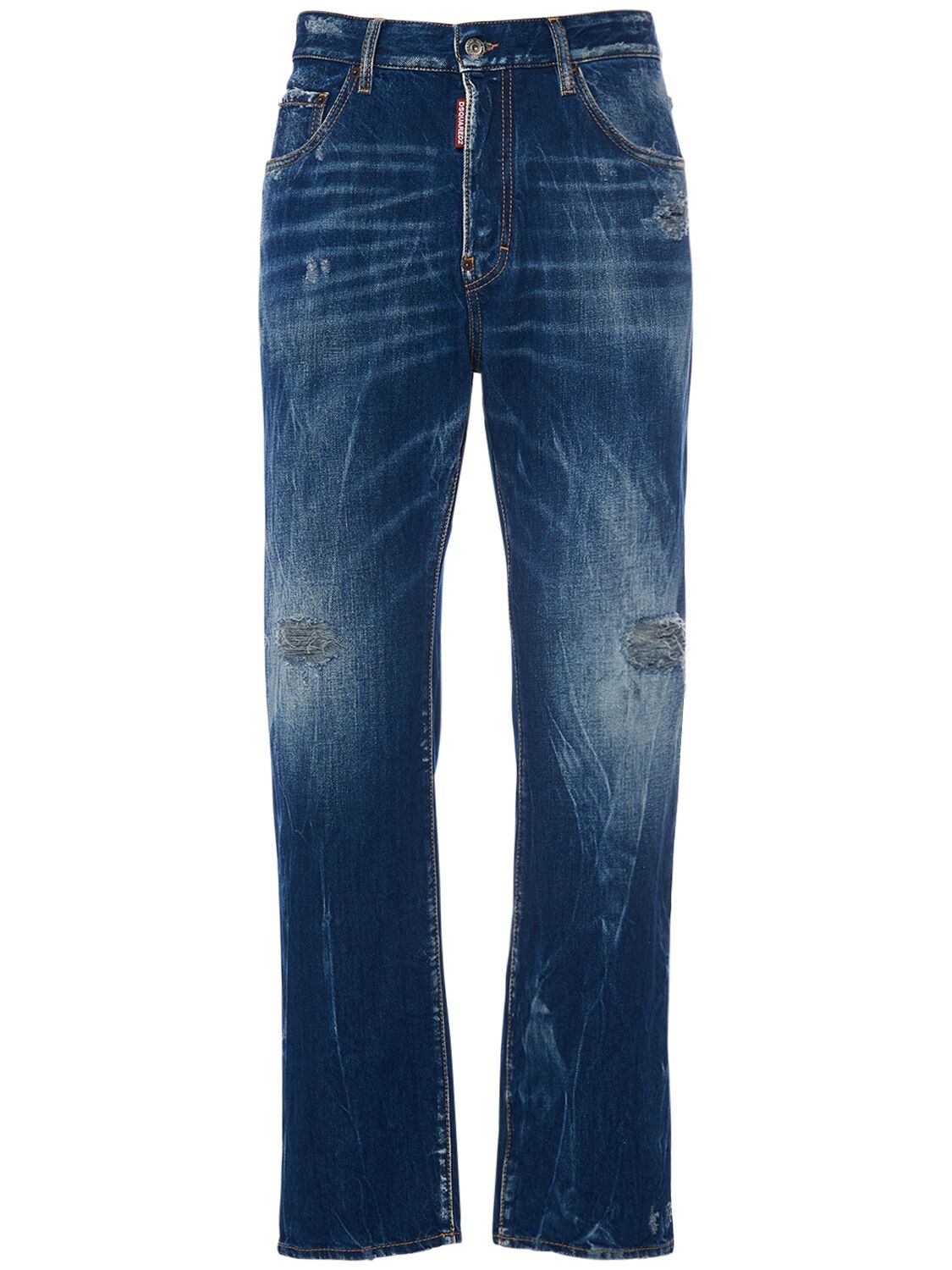 Dsquared2 642 Fit Cotton Denim Jeans In Navy