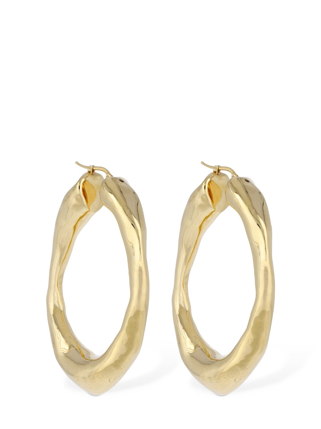 Shop Jil Sander Bw5 1 Big Hoop Earrings In Gold