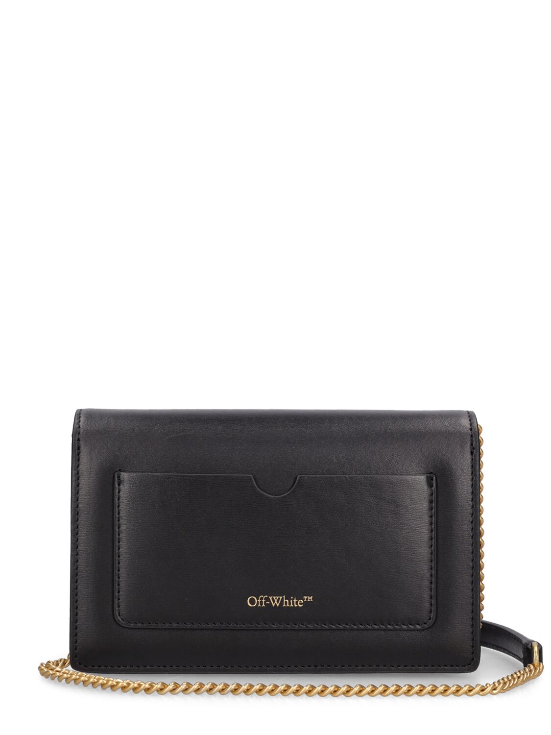 Shop Off-white Jitney Leather Wallet W/ Chain In 블랙