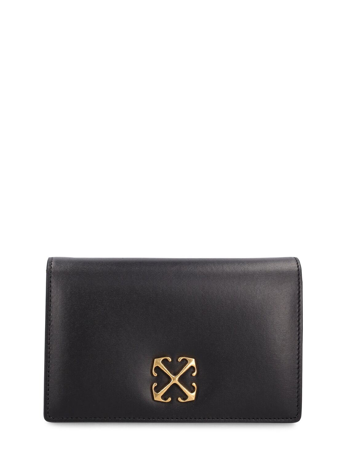 Off-white Jitney Leather Wallet W/ Chain In 블랙