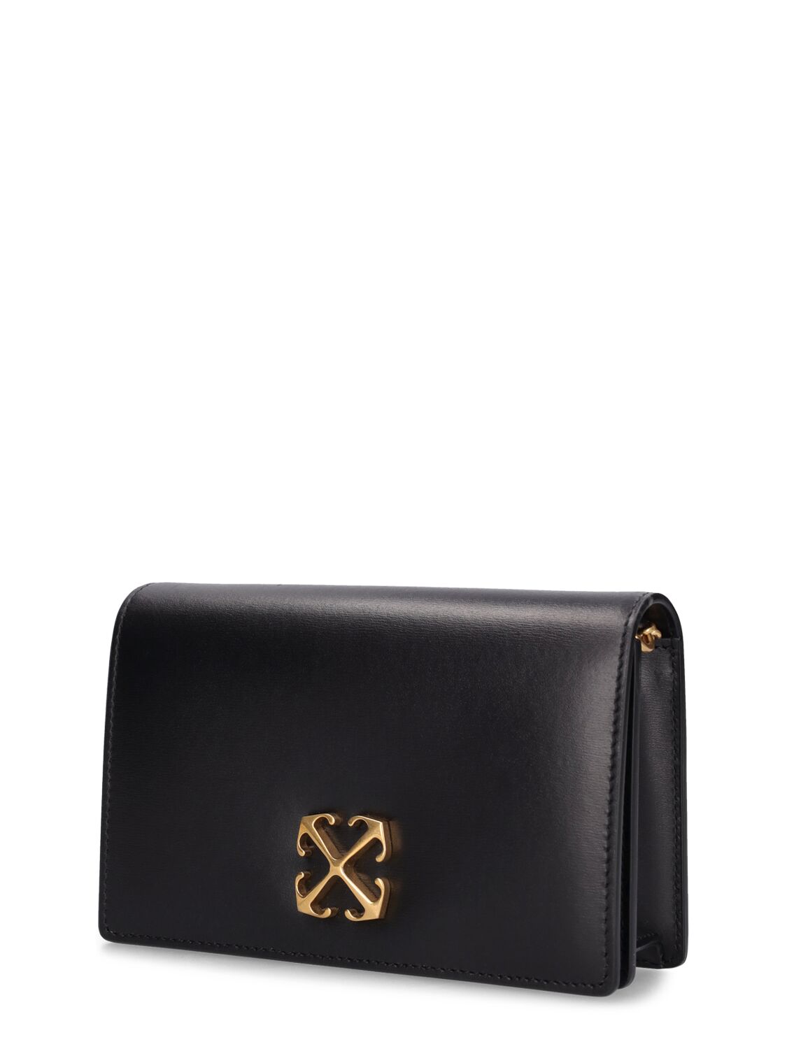 Shop Off-white Jitney Leather Wallet W/ Chain In 블랙