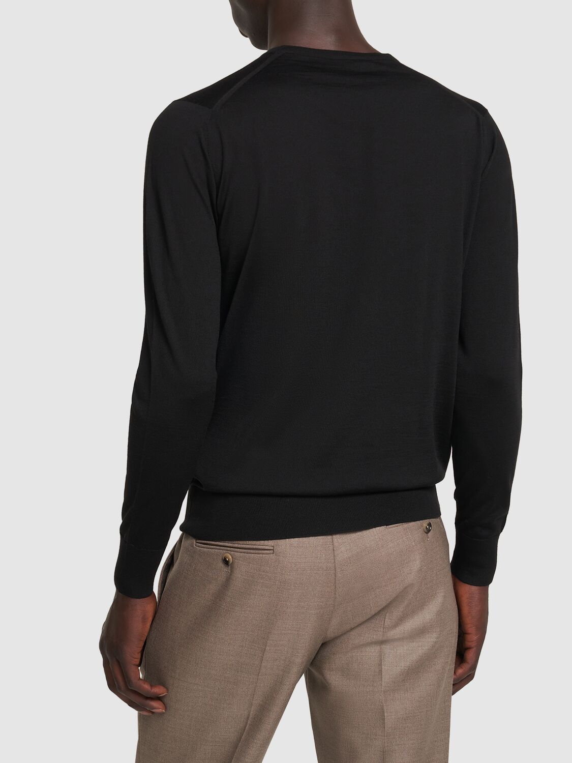 Shop Loro Piana Classic Cashmere Crewneck Sweater In Black