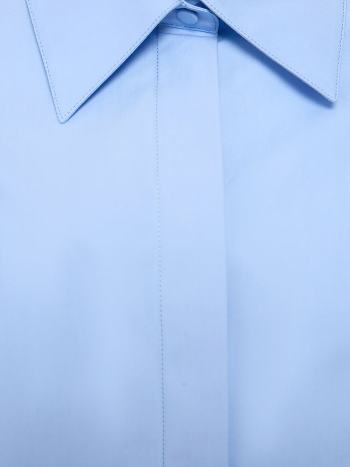 Shop Valentino Cotton Poplin Shirt In Light Blue