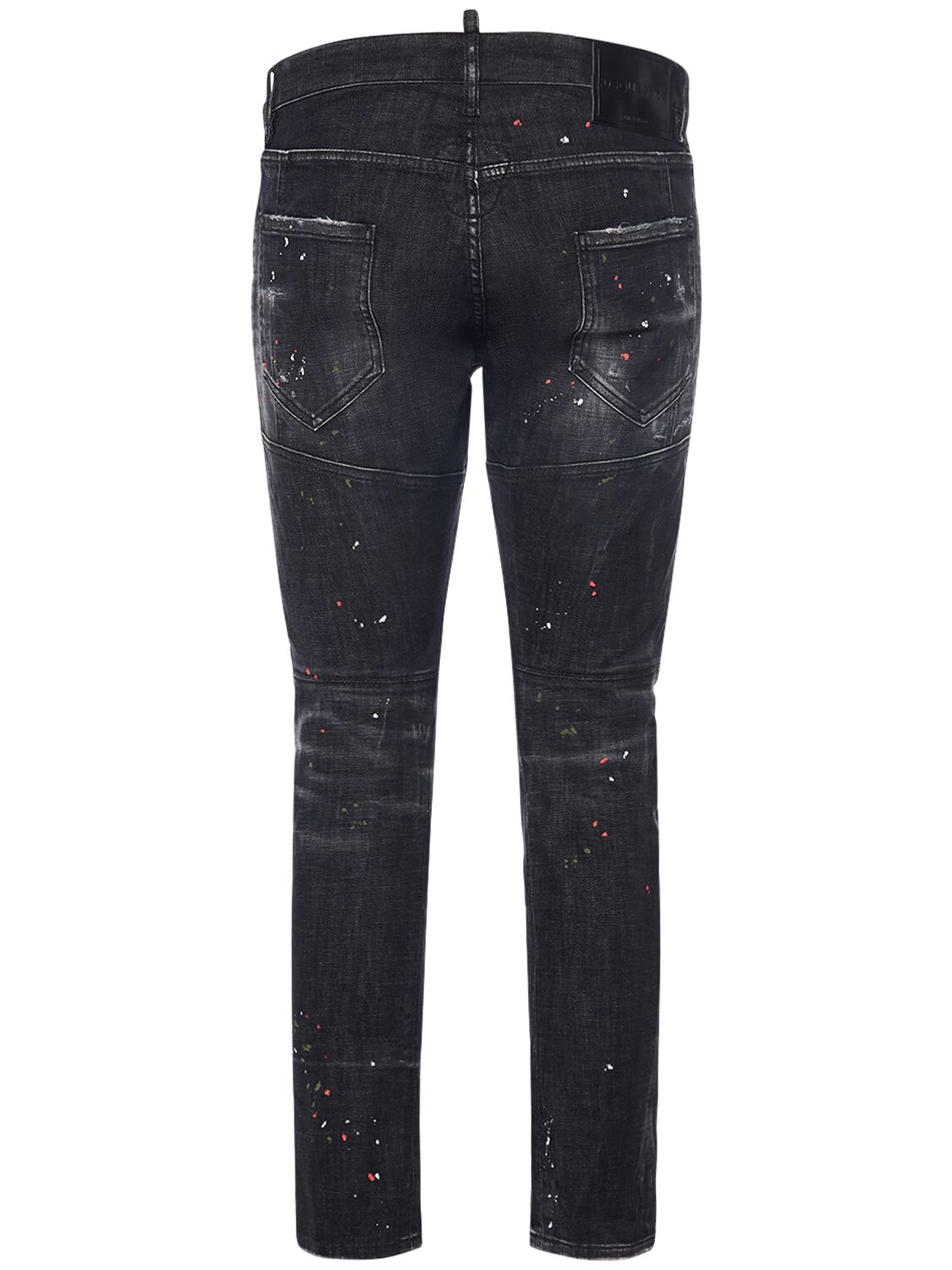 Shop Dsquared2 Tidy Biker Fit Cotton Denim Jeans In Black