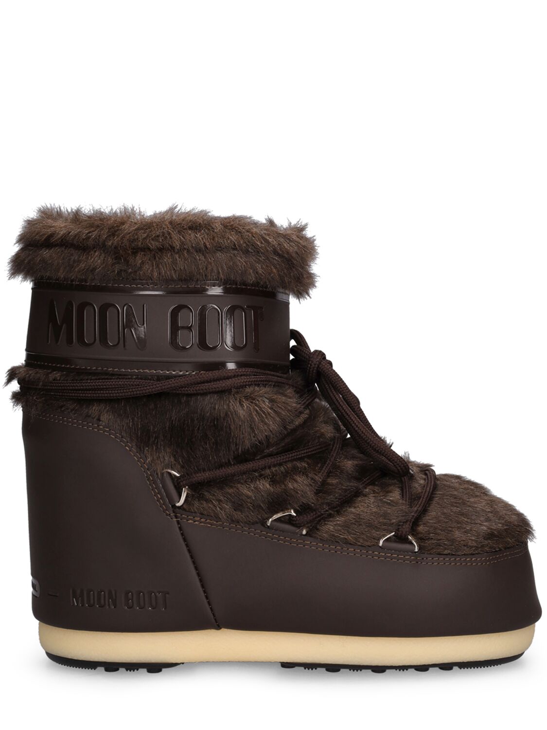 Black Icon Low faux-fur detail boots - unisex - MOON BOOT 