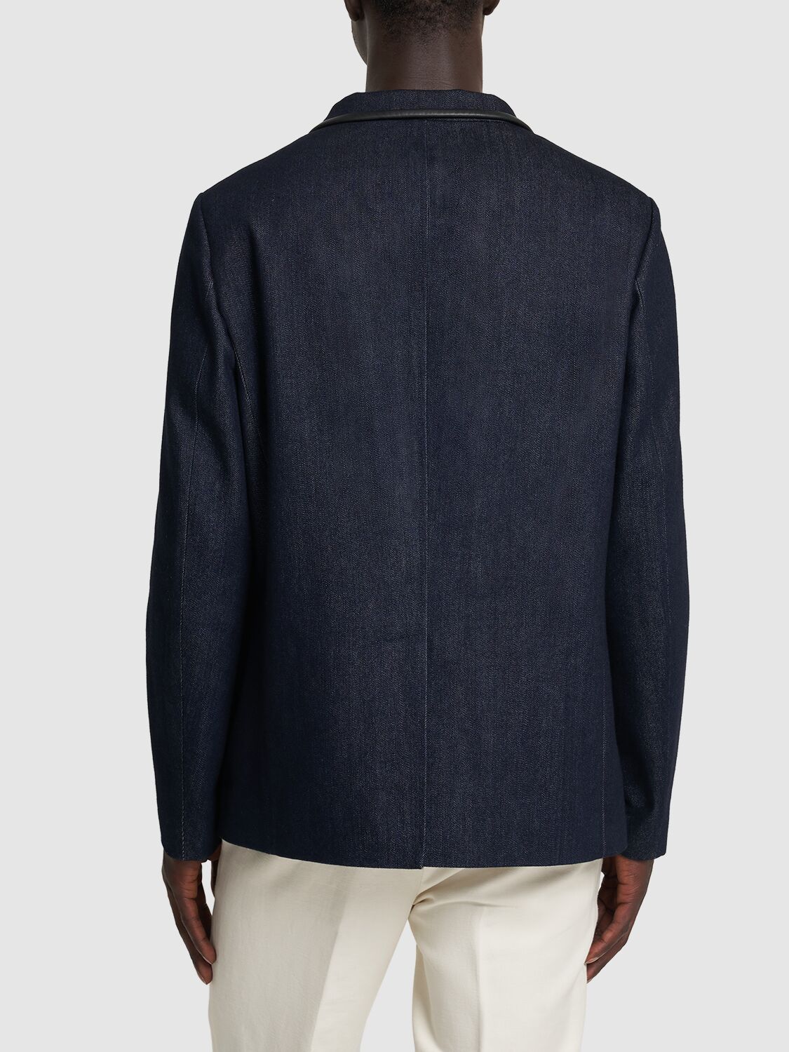 Shop Loro Piana Spagna Cotton & Cashmere Denim Jacket In Blue