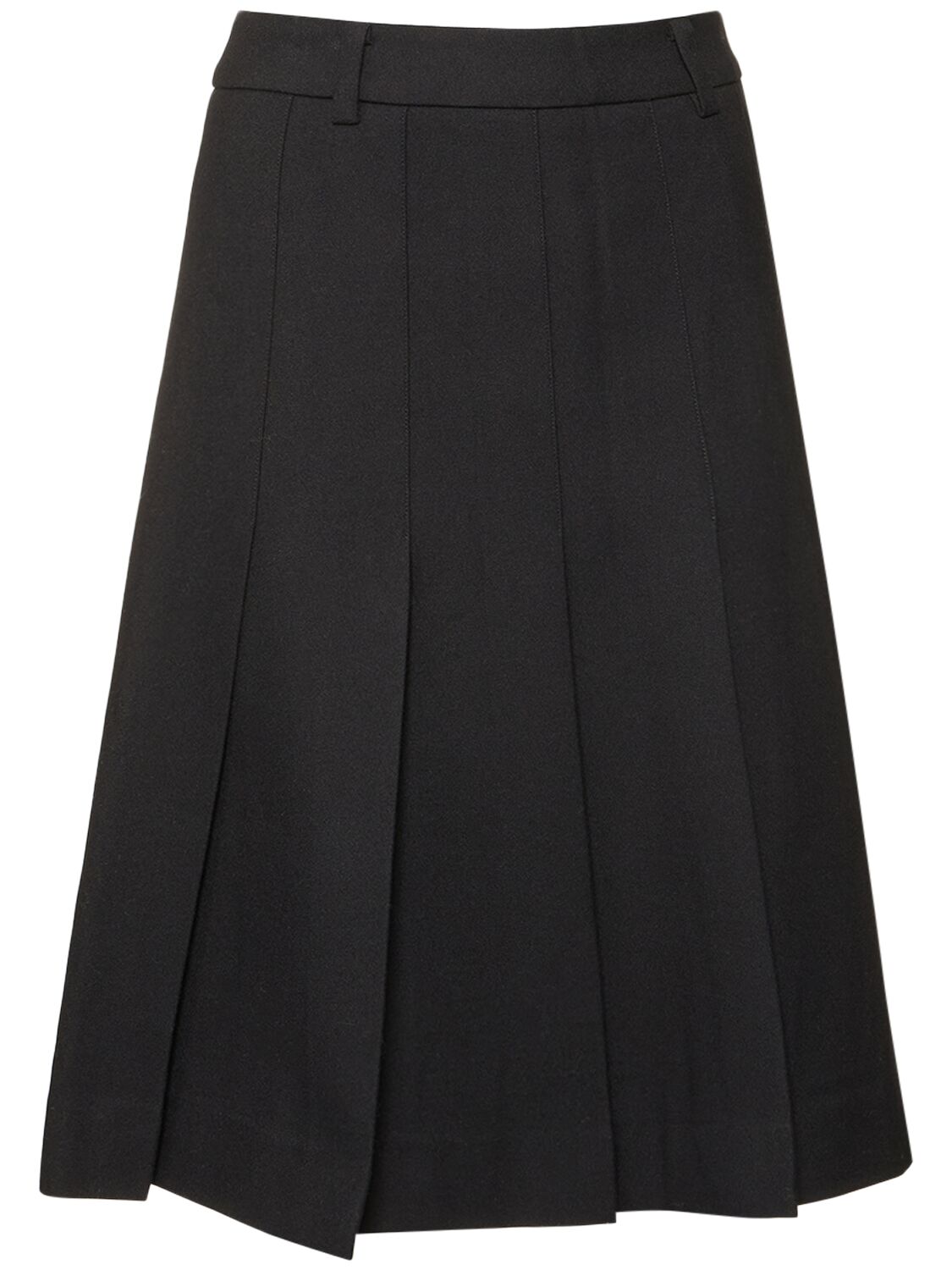 Pleated Flannel Midi Skirt – WOMEN > CLOTHING > SKIRTS
