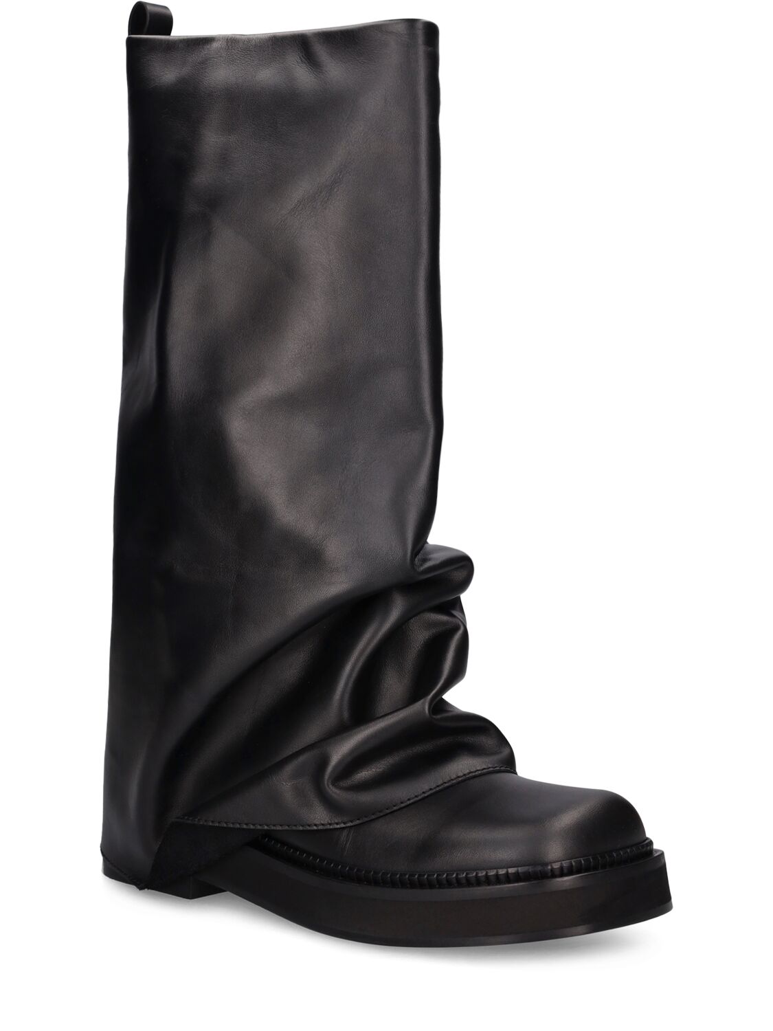 Shop Attico 30mm Robin Leather Combat Boots In Black
