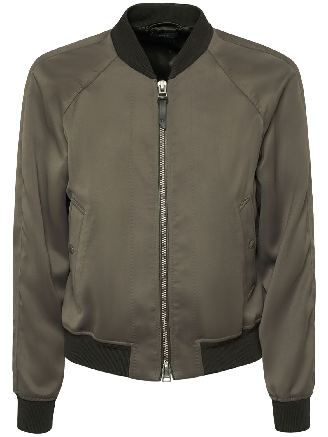 Shop Tom Ford Fluid Viscose Cady Bomber In Brown