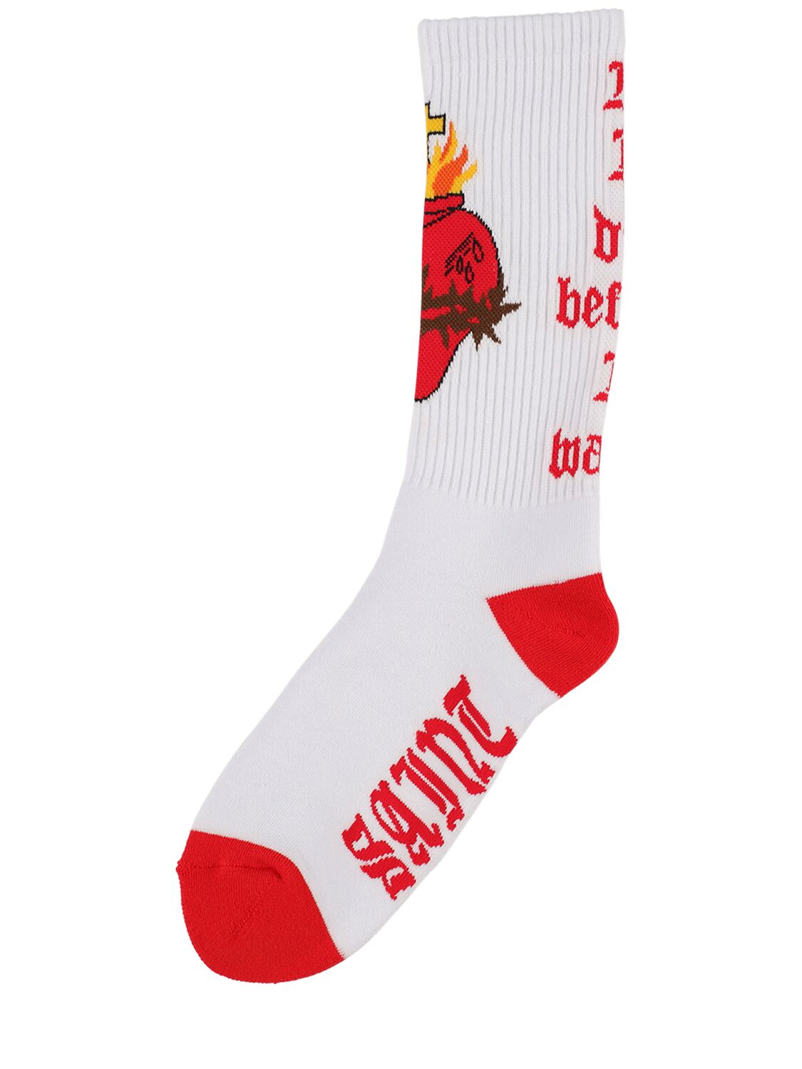 Shop Saint Michael Heart Socks In White,red