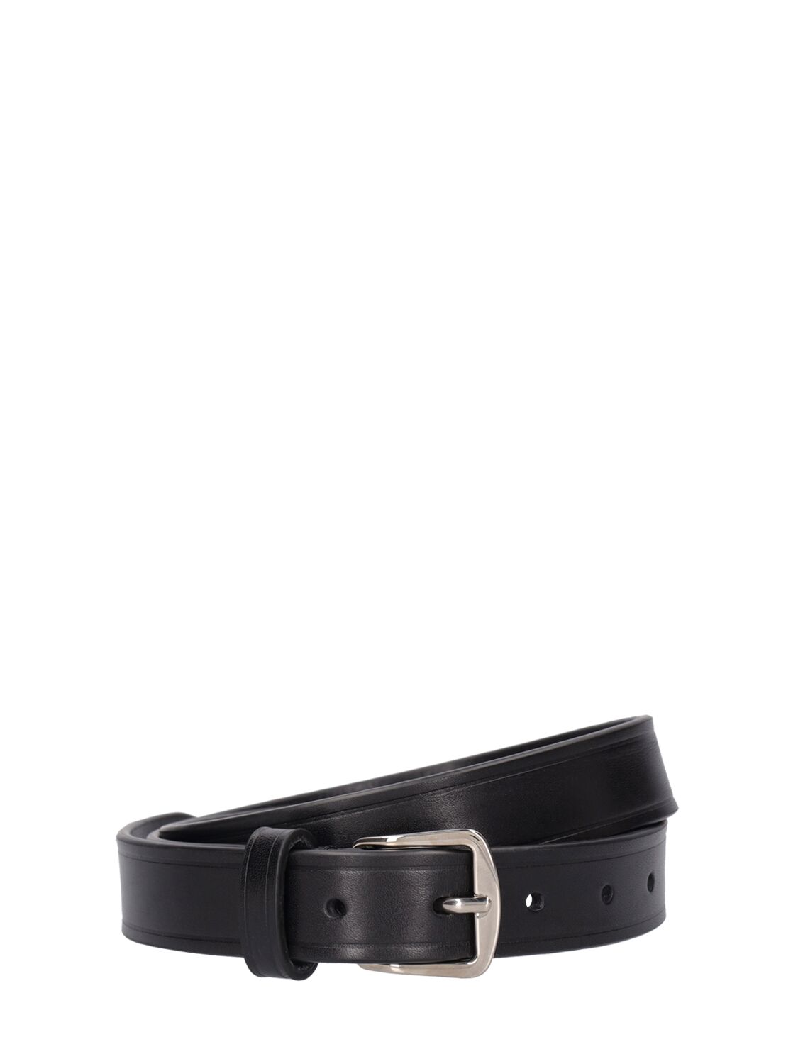 Shop Ann Demeulemeester Bent Leather Belt In Black