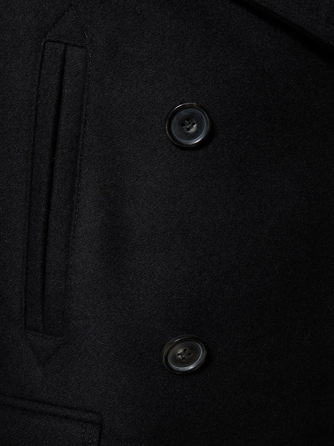 Shop Pt Torino Double Breasted Wool Blend Peacoat In Black