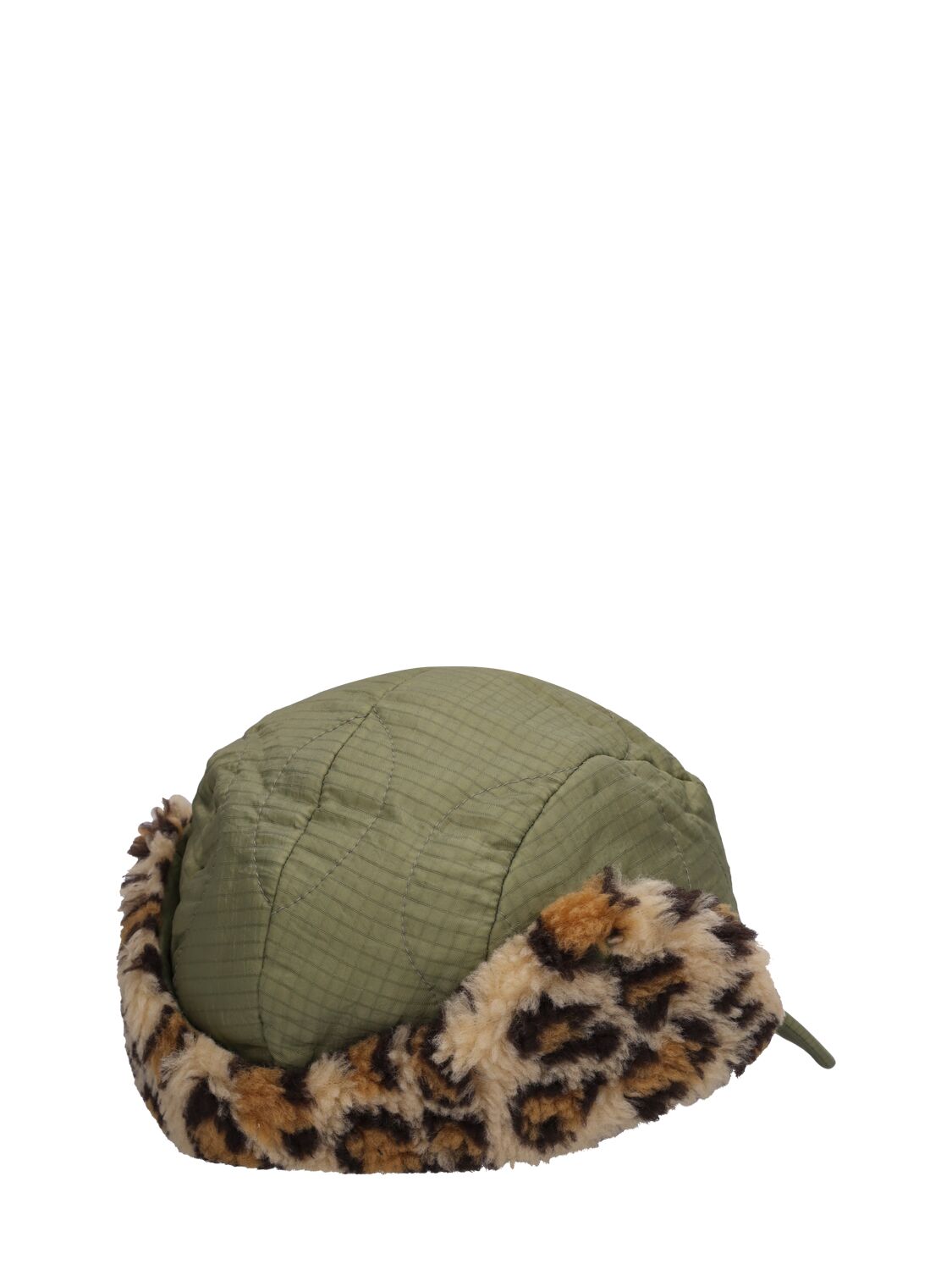 Shop Jellymallow Nylon Baseball Hat W/faux Fur In Khaki