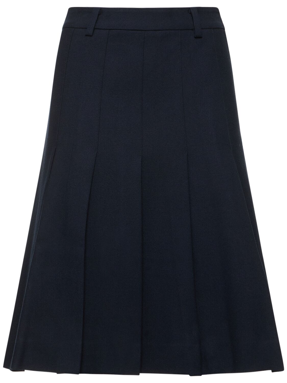 Image of Pleated Flannel Midi Skirt