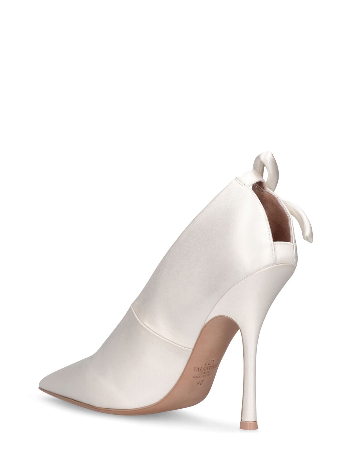 Shop Valentino 110mm Nite Out Satin Pumps In Off White