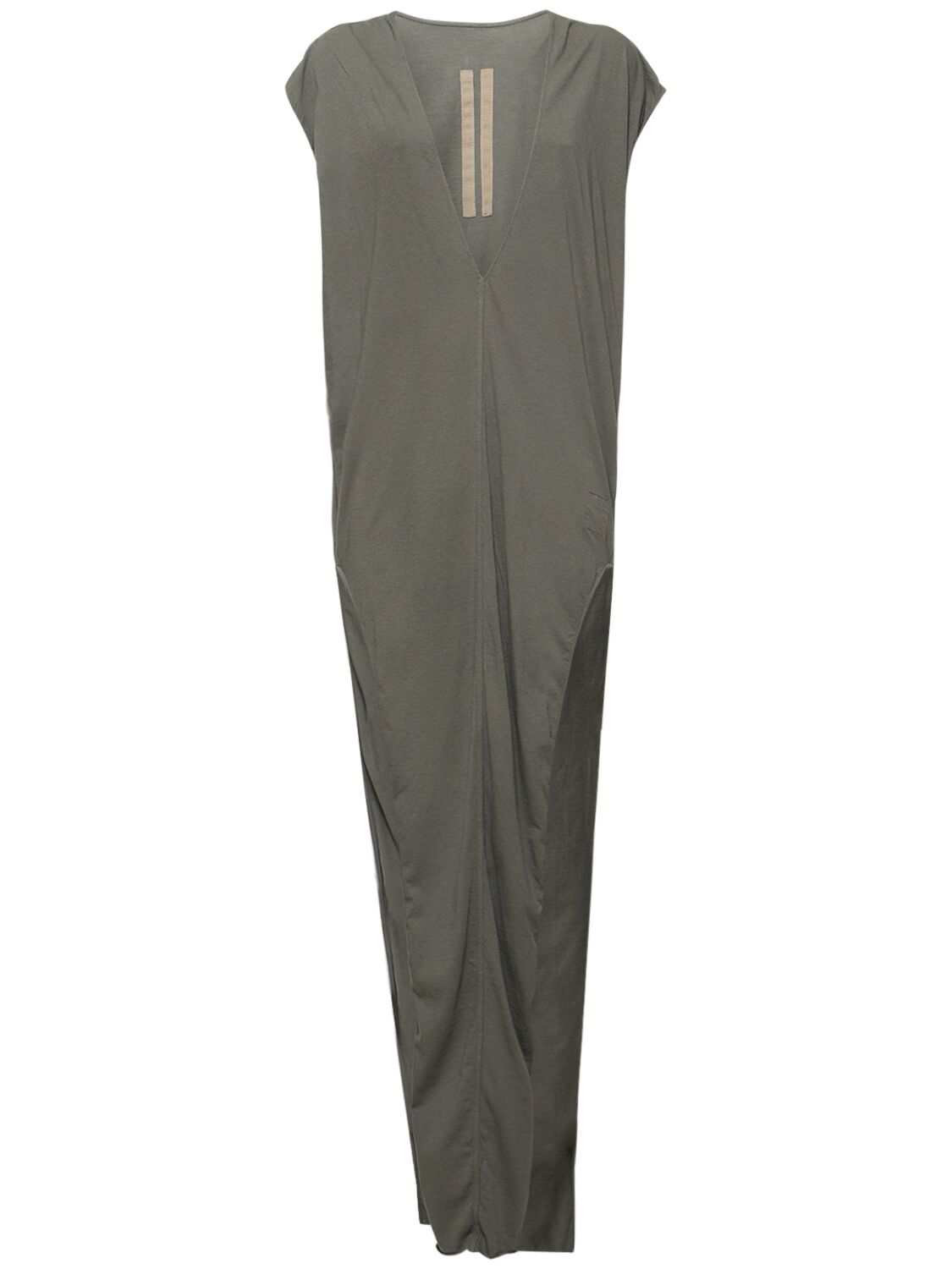 Rick Owens Arrowhead Cotton Jersey Long Dress In Grey