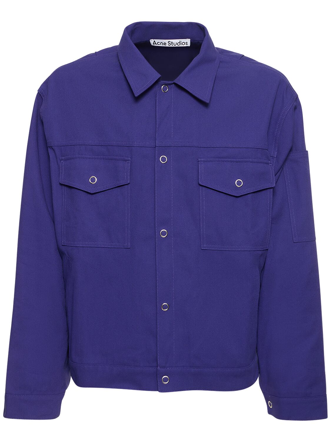 Acne Studios Cotton-blend Twill Overshirt In Electric Purple