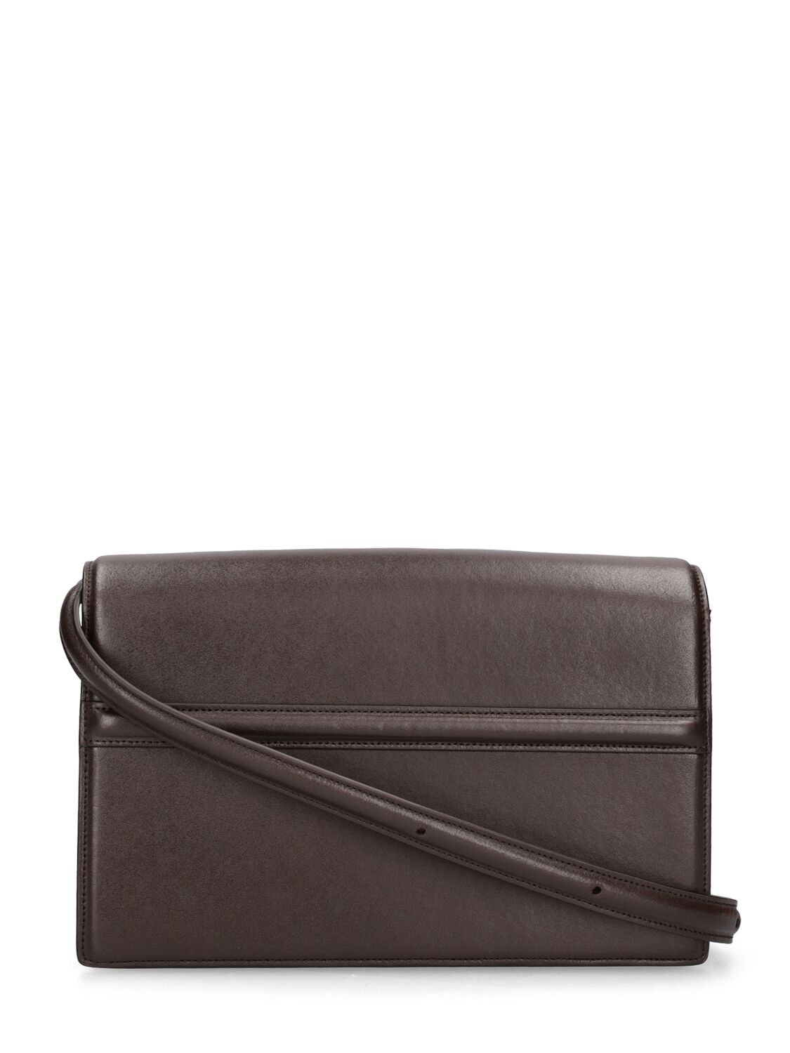 Shop Totême T-flap Leather Shoulder Bag In Brown