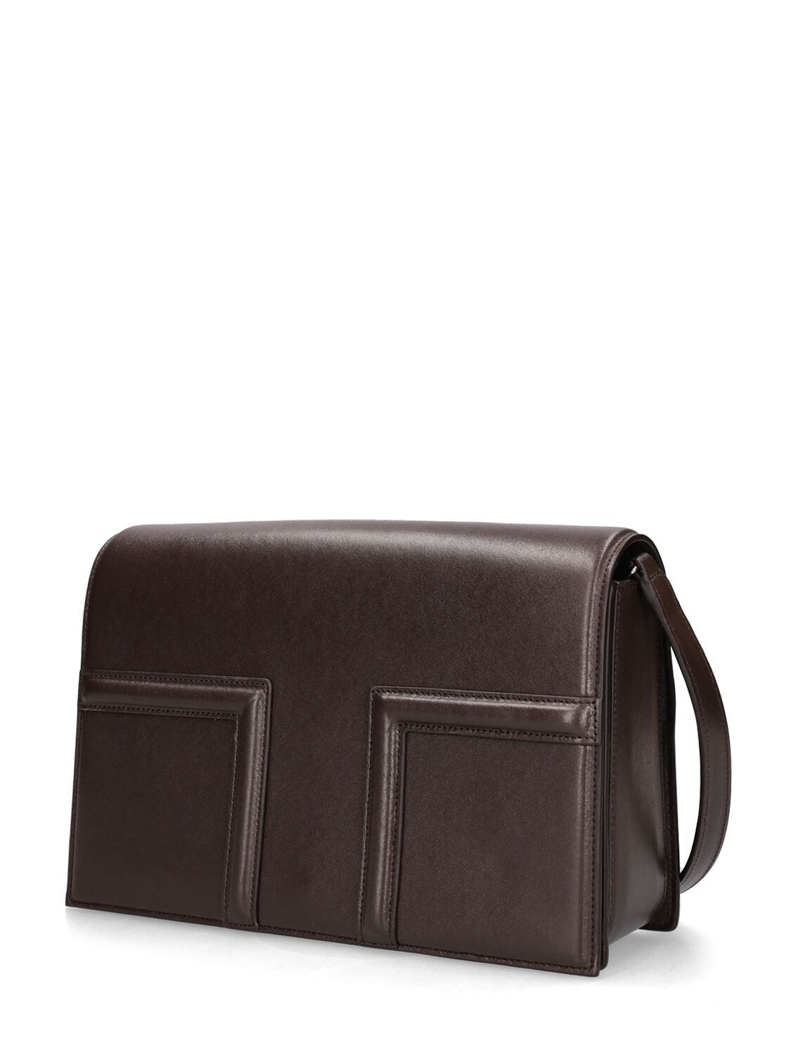 Shop Totême T-flap Leather Shoulder Bag In Brown