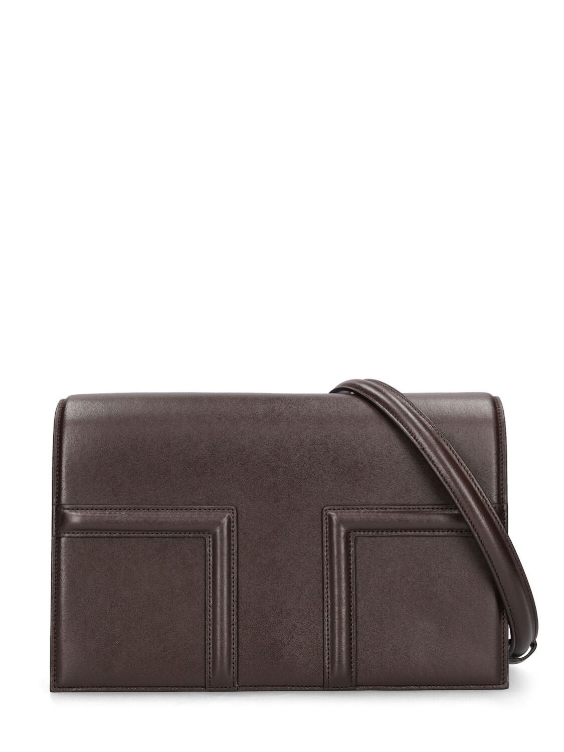 Totême T-flap Leather Shoulder Bag In Brown