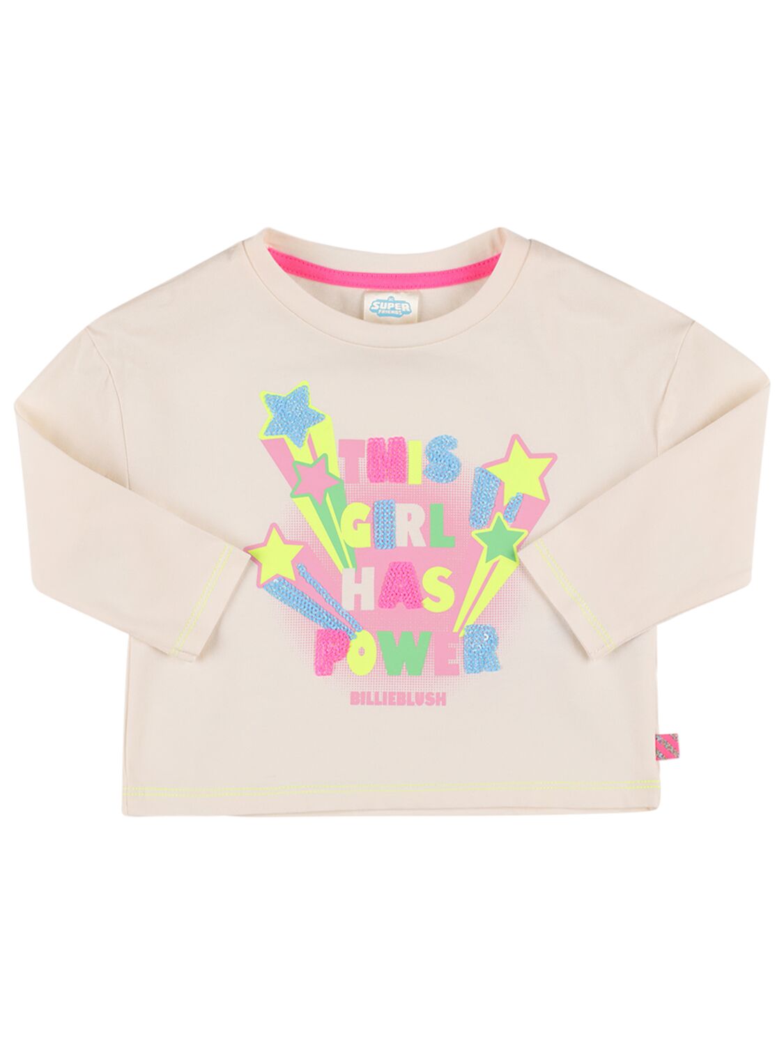 Billieblush Kids' Printed Cotton Jersey T-shirt In Light Pink