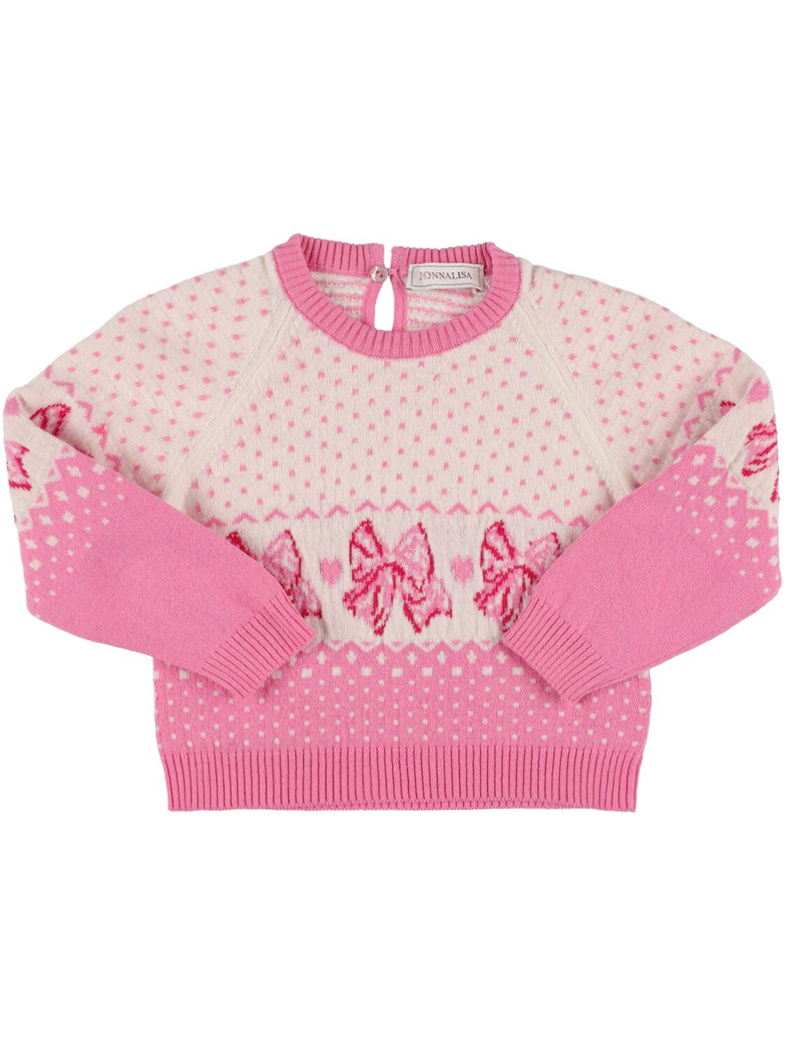 Monnalisa Kids' Wool Blend Knit Sweater In Pink