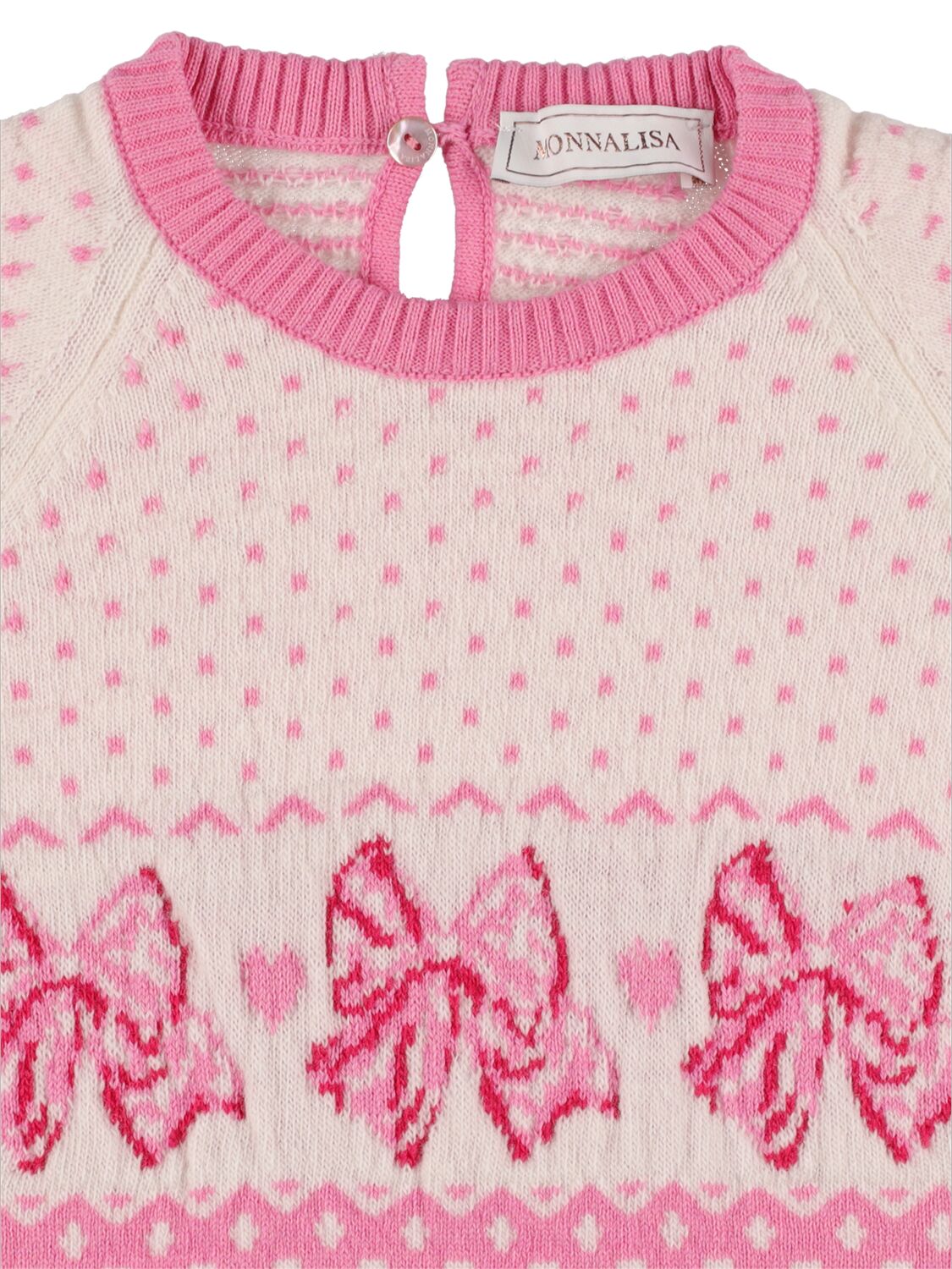 Shop Monnalisa Wool Blend Knit Sweater In Pink