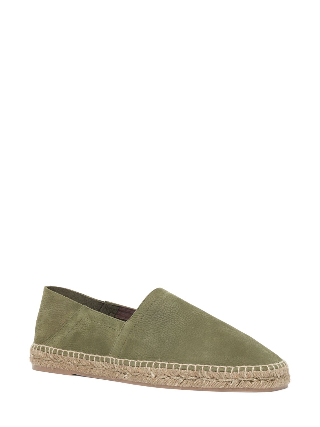 Shop Tom Ford Grain Nubuck Espadrille Sandals In Olive Ecru