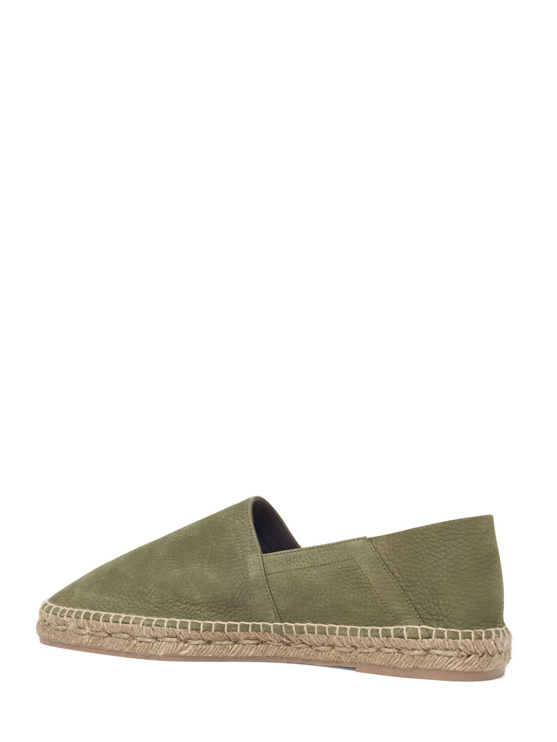 Shop Tom Ford Grain Nubuck Espadrille Sandals In Olive Ecru