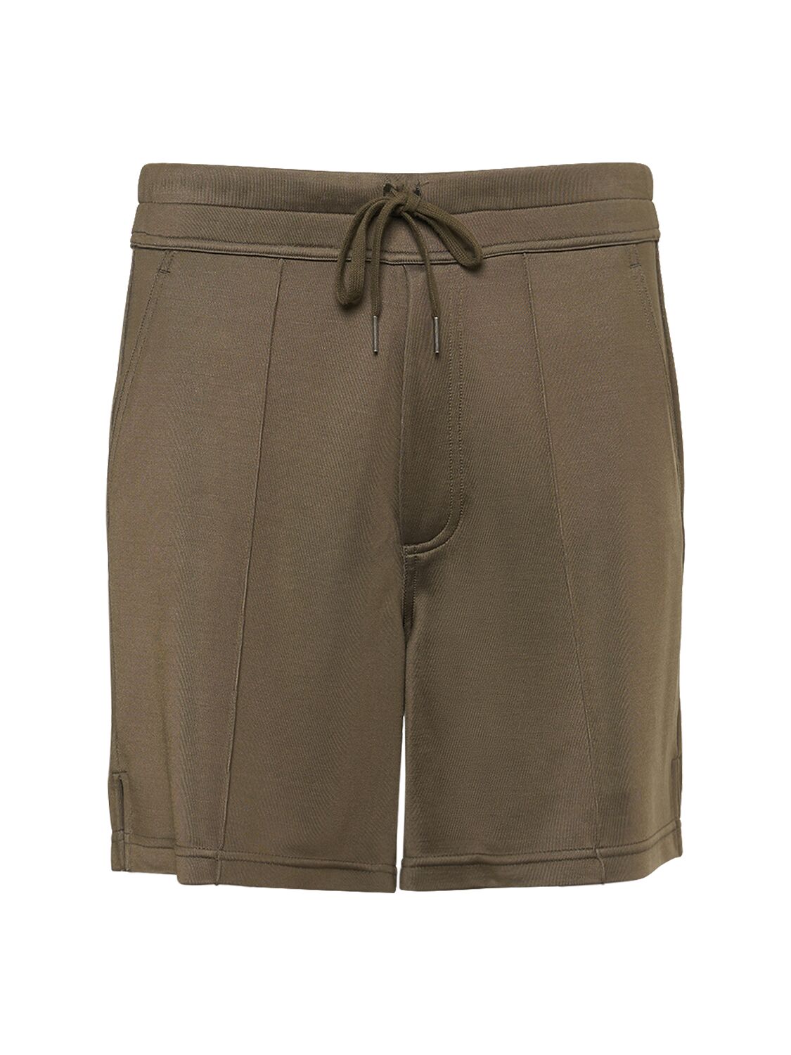 Tom Ford Viscose Jersey Shorts In Dark Olive