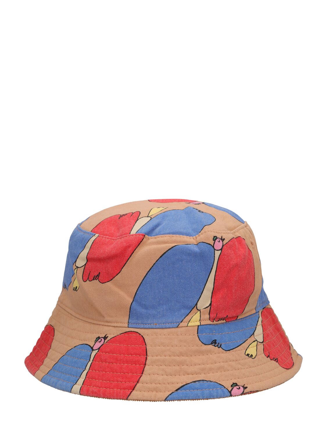 Jellymallow Kids' Reversible Cotton & Teddy Bucket Hat In Multicolor