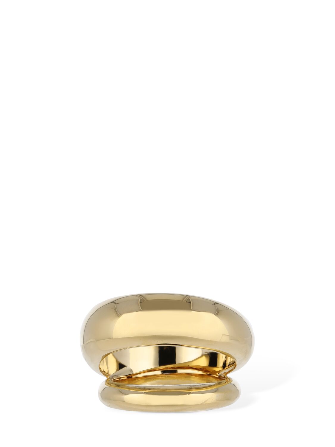 Shop Valentino Double Ring In Gold