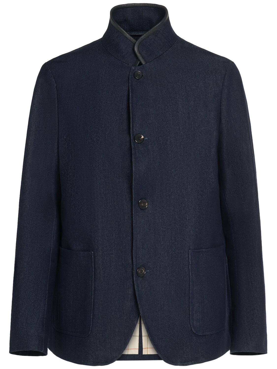 Shop Loro Piana Spagna Cotton & Cashmere Denim Jacket In Blue