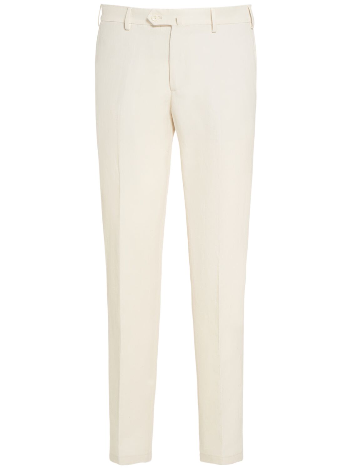 Loro Piana Four Cotton & Linen Straight Pants In White