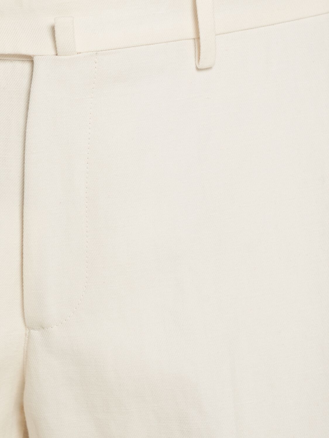 Shop Loro Piana Four Linen Straight Pants In White