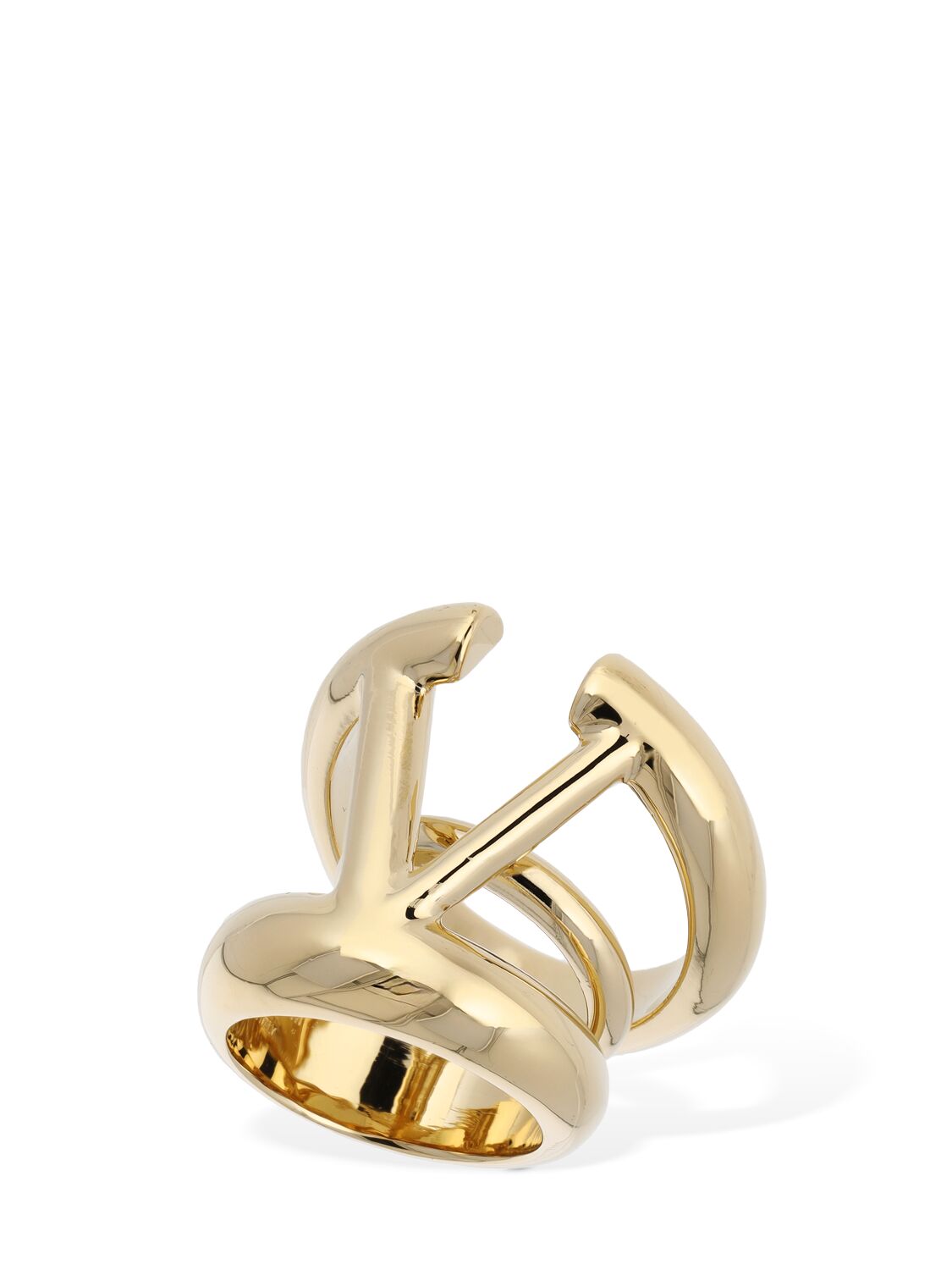 Valentino Garavani V Logo Signature Ring In Gold