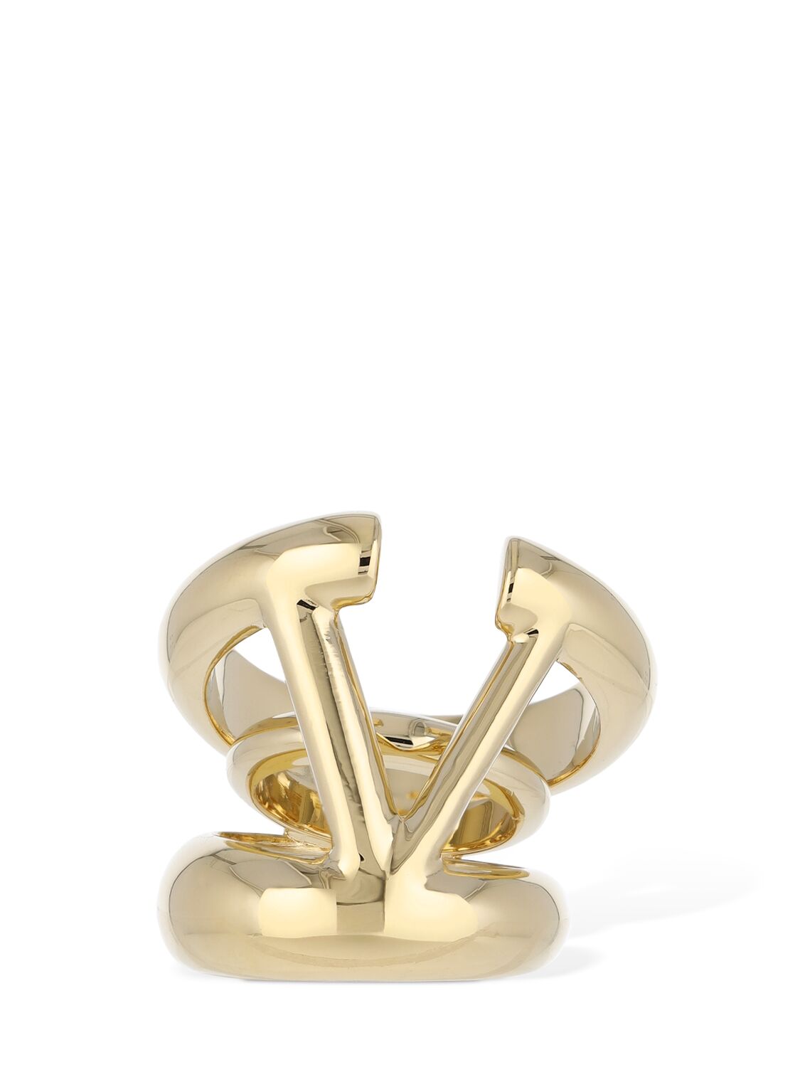 Shop Valentino V Logo Signature Ring In Gold