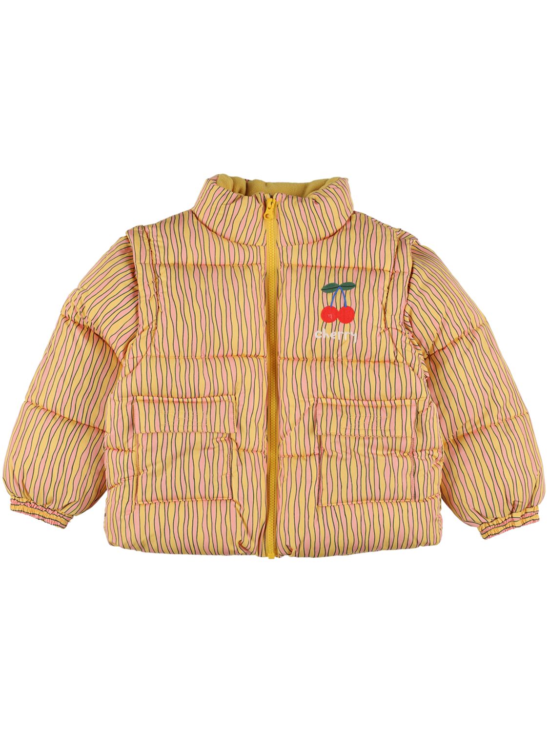 Jellymallow Kids' Printed Nylon Puffer Jacket In Yellow