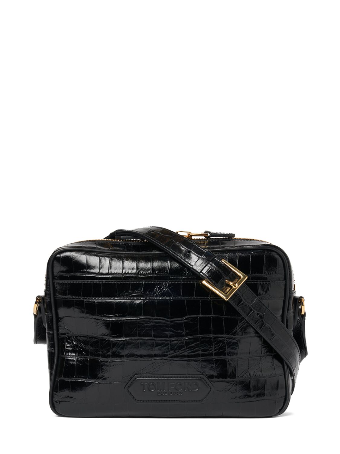 Image of Small Croc Embossed Messenger Bag
