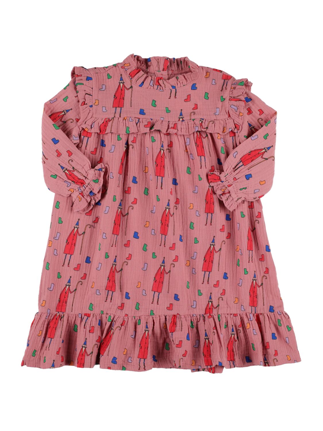 Jellymallow Kids' Printed Cotton Dress In Pink