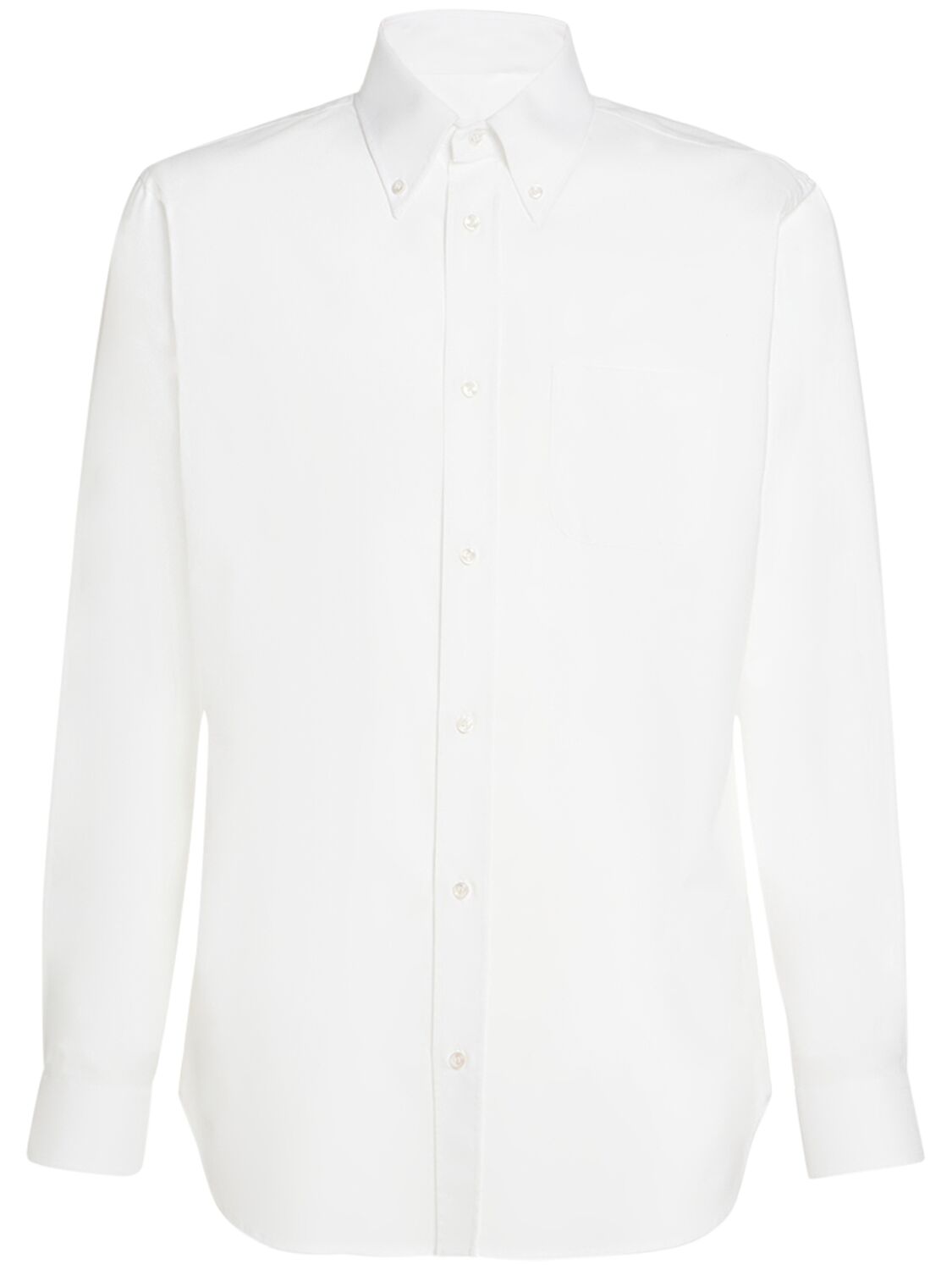 Shop Loro Piana Agui Cotton Oxfort Shirt In White