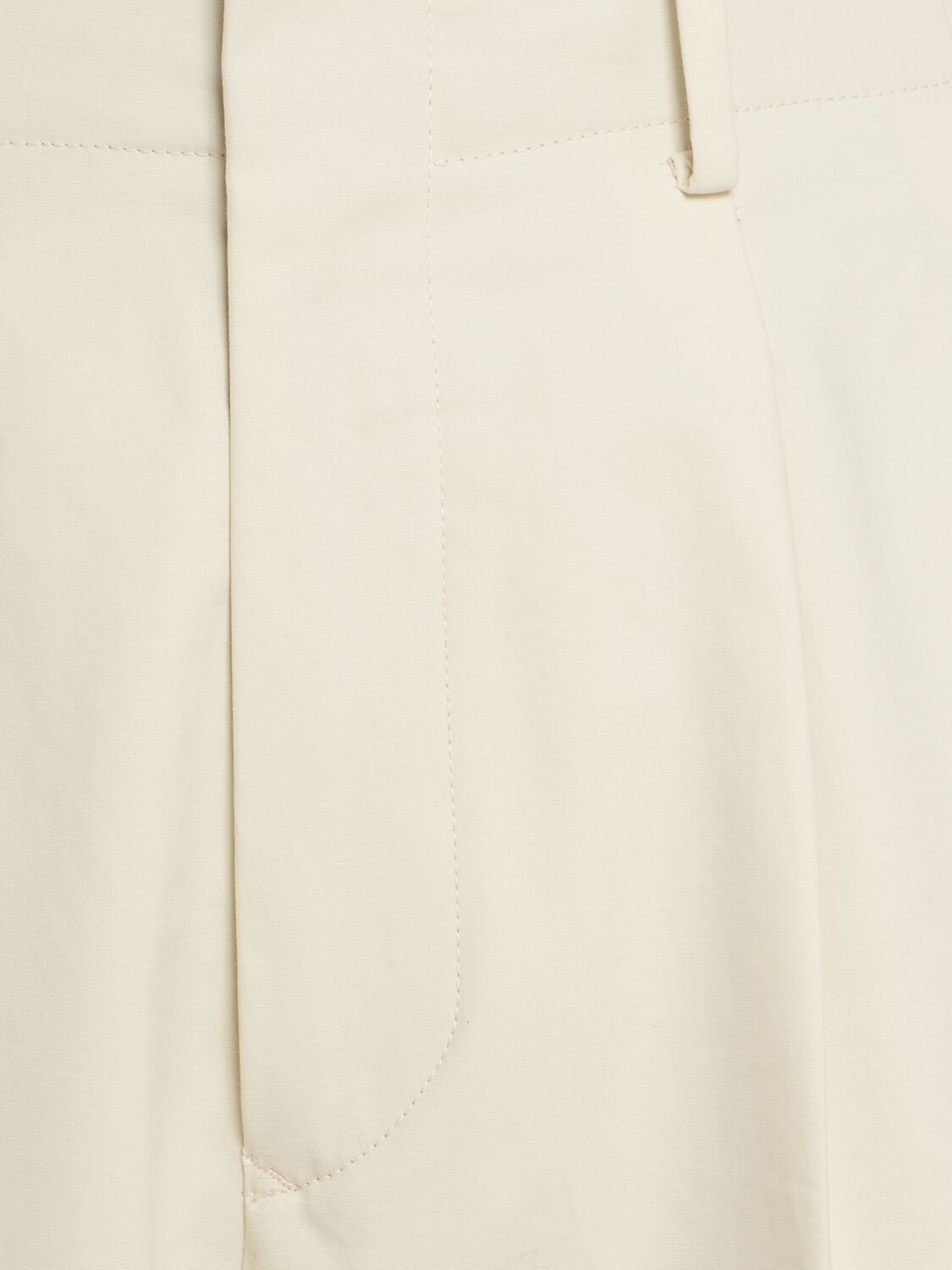 Shop Loro Piana Gosens Pleated Cotton Straight Pants In White