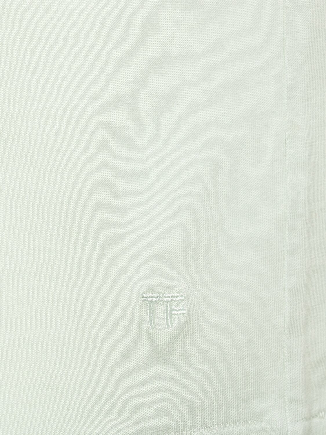 Shop Tom Ford Lyocell & Cotton T-shirt In Pale Mint