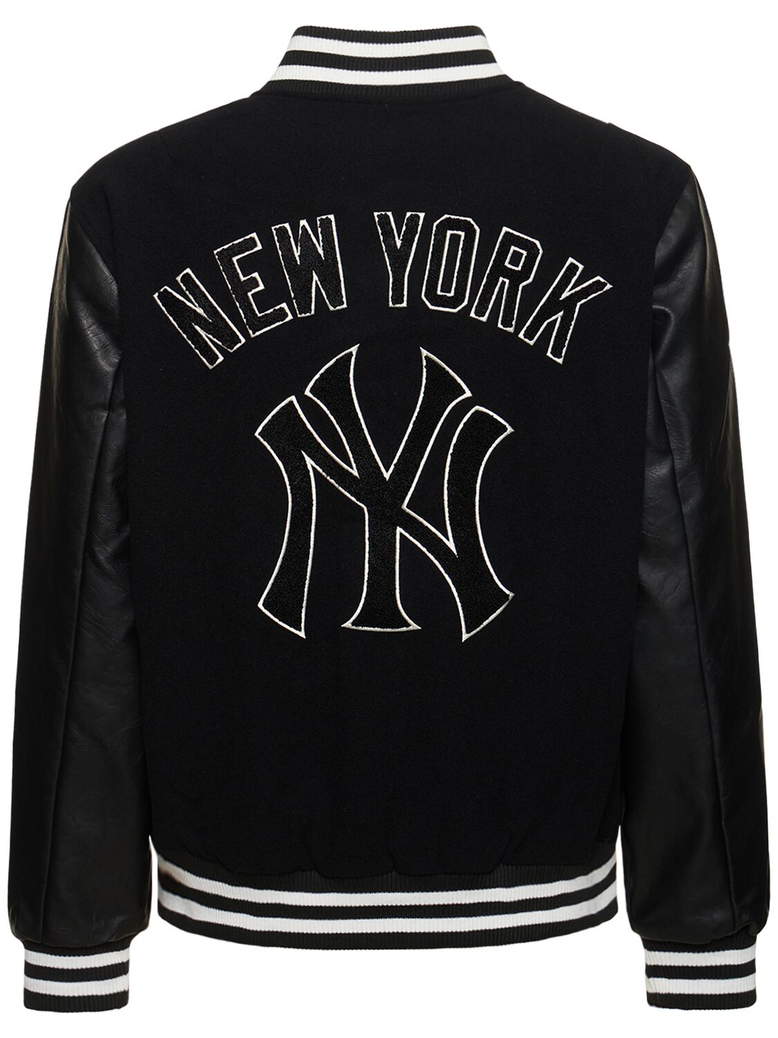Shop New Era Mlb Ny Yankees Large Logo Varsity Jacket In Black