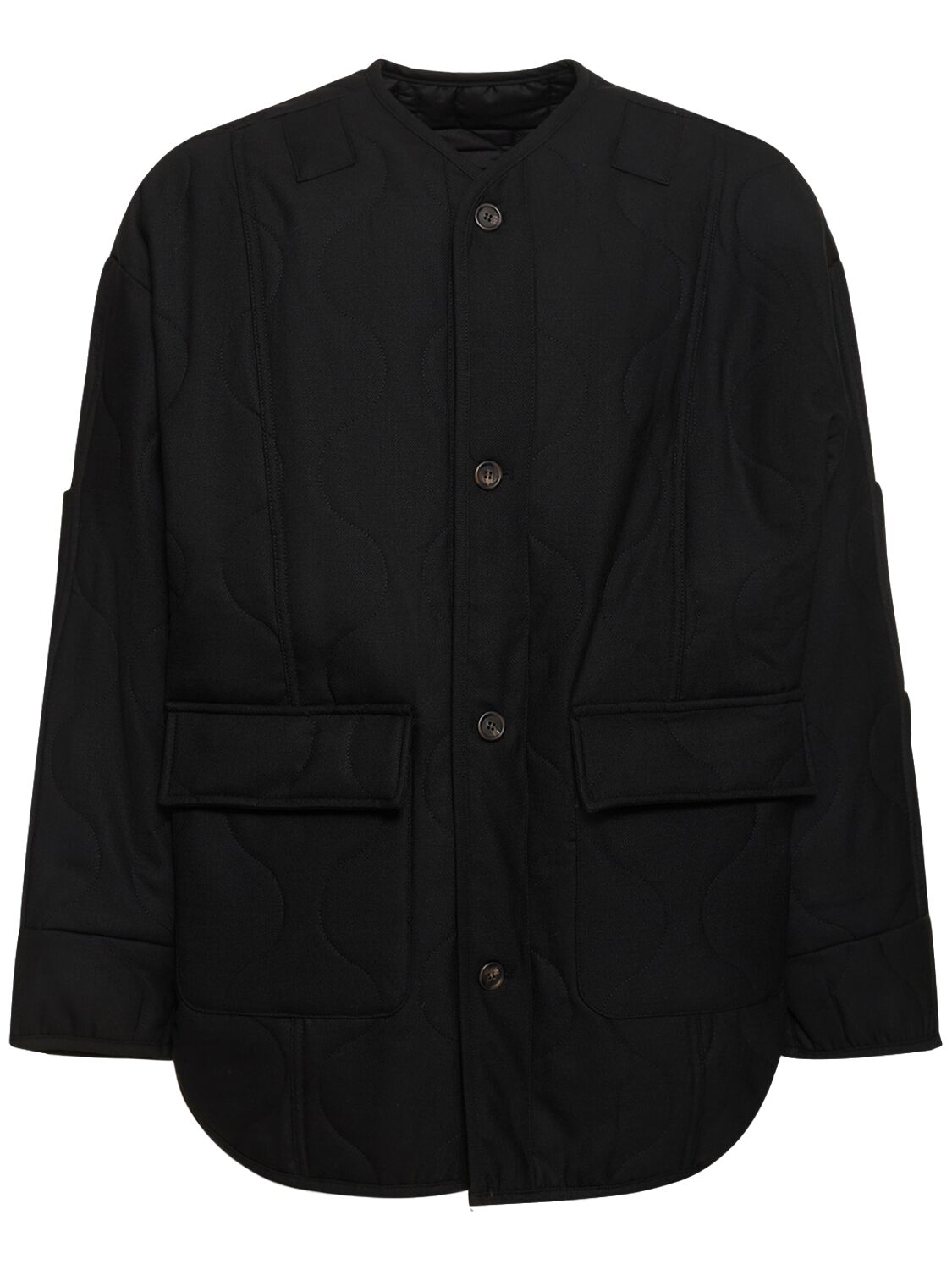 THE FRANKIE SHOP TED QUILTED WOOL BLEND JACKET