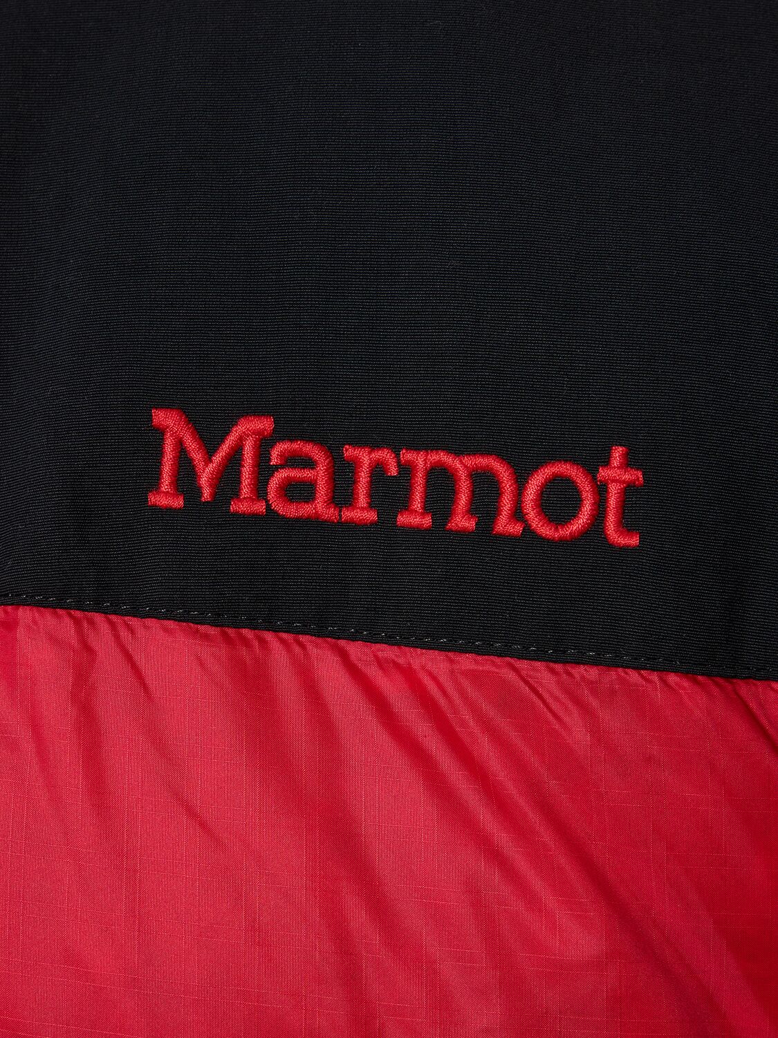 Shop Marmot Plasma Recycled Nylon Down Parka In Red,black